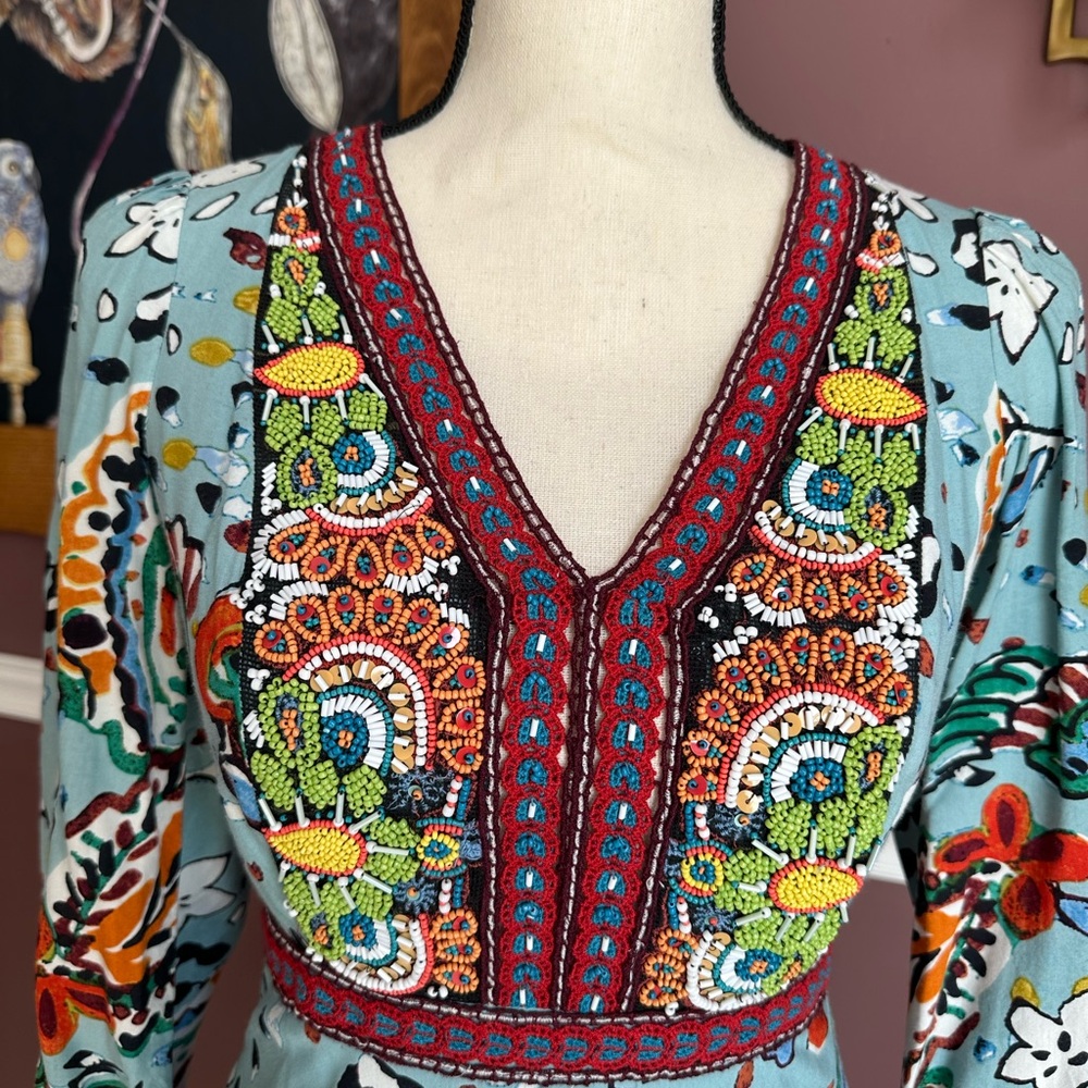 Floral V-Neck Long Sleeve Dress - Picture 2 of 15